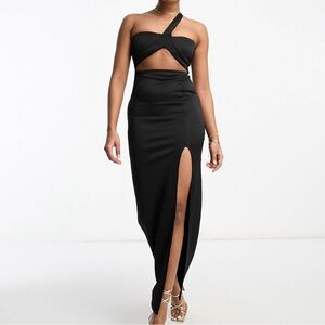 ASOS Black One Shoulder Bodycon Gown
